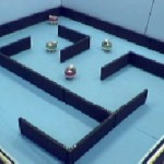 Lab maze with four EvBots