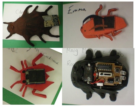 Artistic biobots created by 6th graders at Condit Middle School in CA.